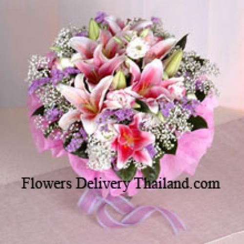 Pink Wrapped Lilies