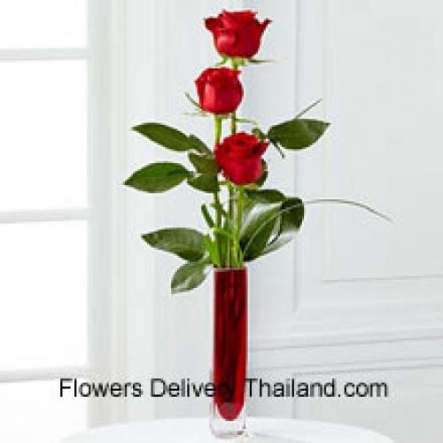 3 Cute Red Roses