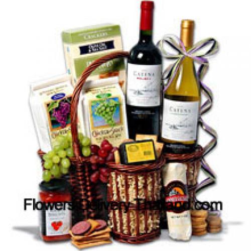 Gourmet Basket Filled with Wines